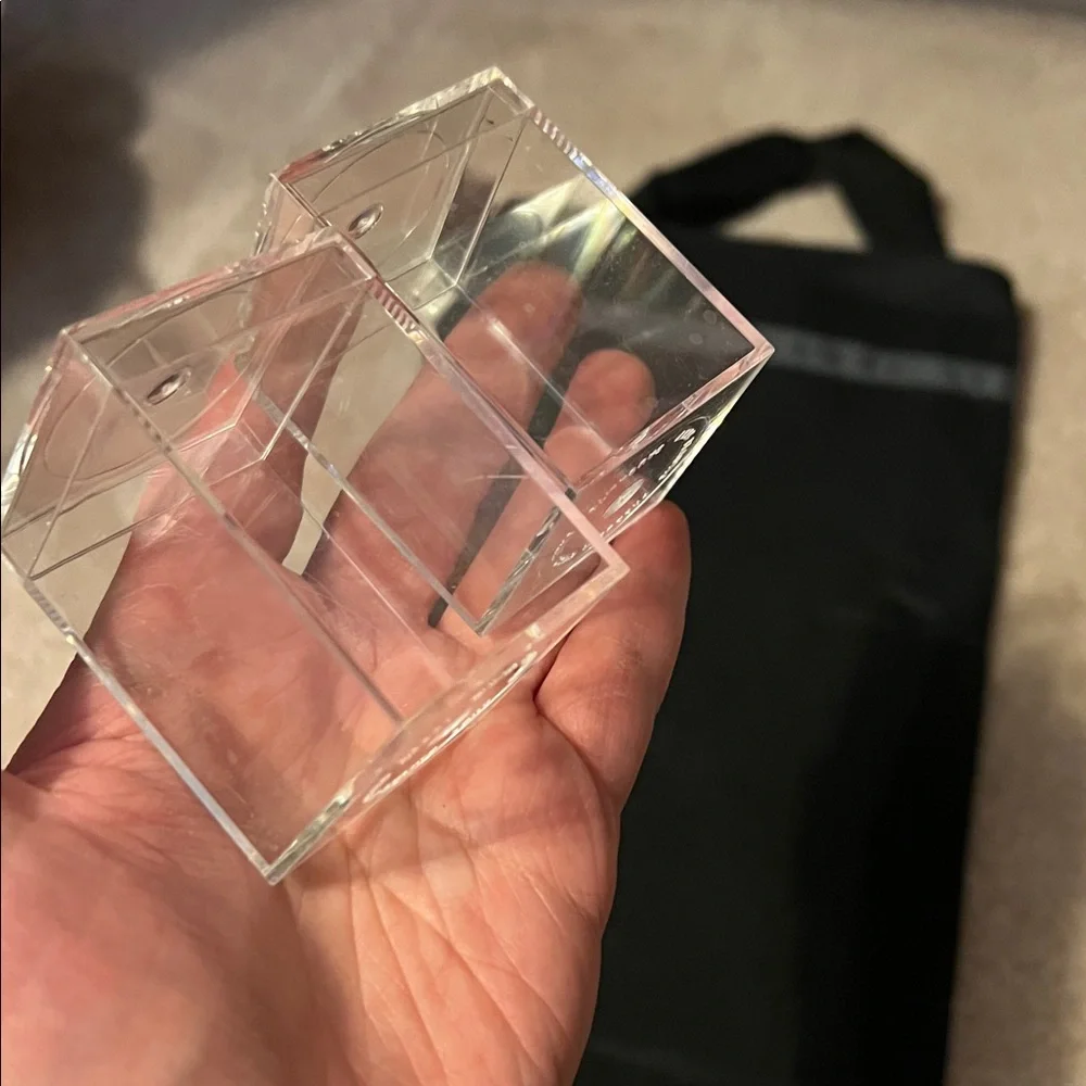 3  mini acrylic clear plastic storage boxes for sports memorabilia or coins